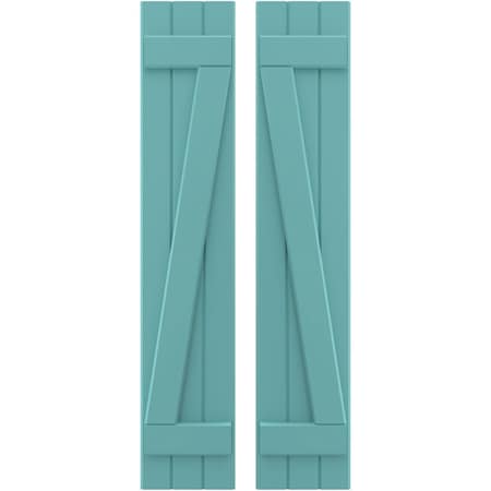 Americraft 3-Board (2 Batten) Wood Joined Board-n-Batten Shutters W/ Z-Bar, ARW102BB311X48PTH